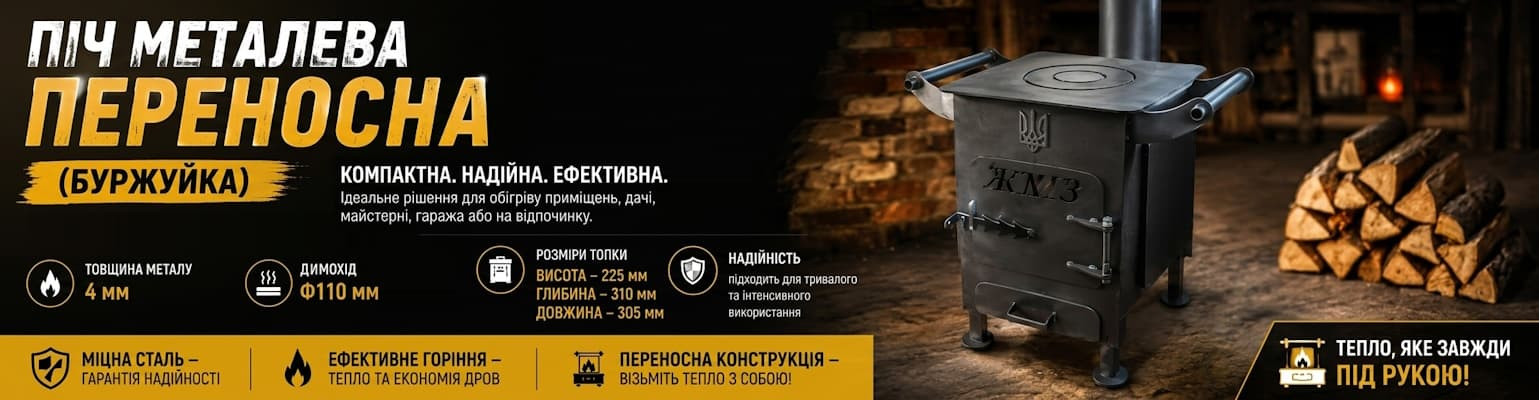Піч буржуйка металева переносна